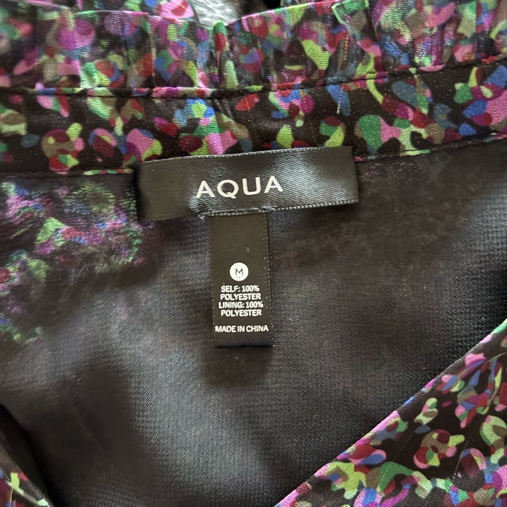 Aqua Multicolor Sheer Blouse - Picture 9 of 9